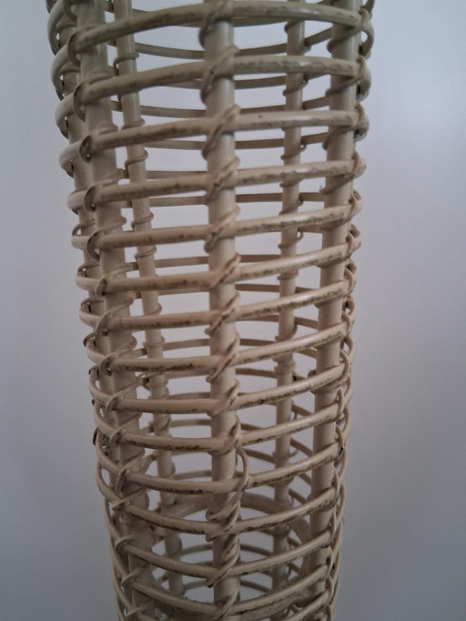 Museale Antieke Franse Arras-Stijl Plantenzuil – Handgewikkeld Fils de Fer – ca. 1900