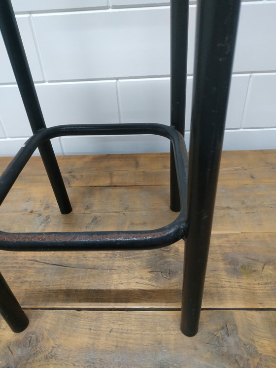 Image 1 of Tall Vintage Industrial Metal Barstool Workbench Stool