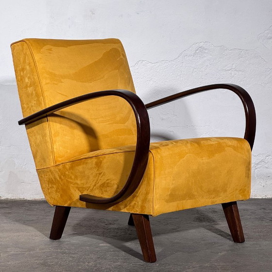 Een paar Jindrich Halabala Type C fauteuils, volledig gerestaureerd, jaren 1930. – Jindřich Halabala, Velvet (photo 3 of 17)