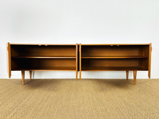 Image 1 of Scandinavian teak sideboard with 4 doors and tapered legs, 1960s