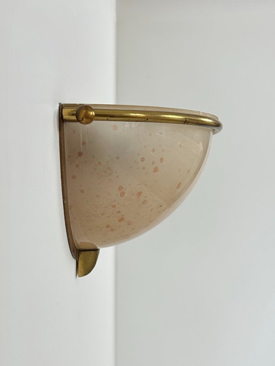 Image 1 of Coppia di applique vintage, ottone e plexiglas, Francia, 1970