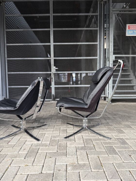 Image 1 of Set vintage Vatne Møbler Falcon di Sigurd Resell: 2 alti + 2 bassi + Hocker