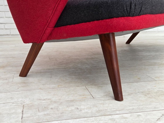 Image 1 of Sofá de dos plazas, diseño danés de Ch. F. Brodersen, década de 1960, retapizado.