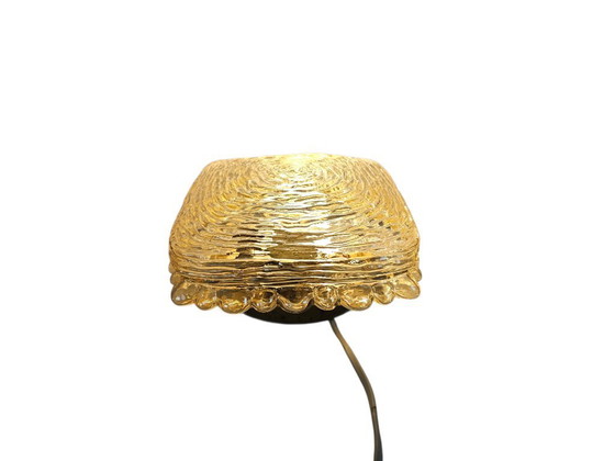 Image 1 of Glashütte Limburg - Amber  - plafondlamp - glas - metaal - 70's