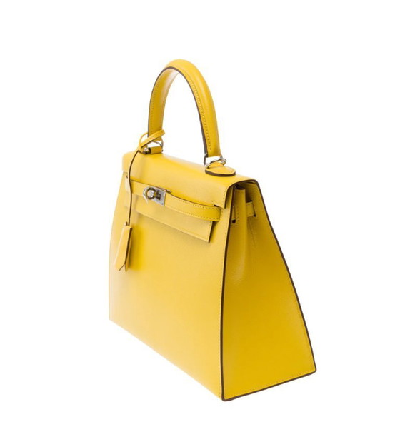Image 1 of Borsa HERMES Kelly 25 in cuoio giallo - 103488