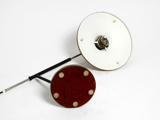 Image 1 of Lampe de table moderne Mid Century par George Frydman pour Temde avec placage de teck en très bon état