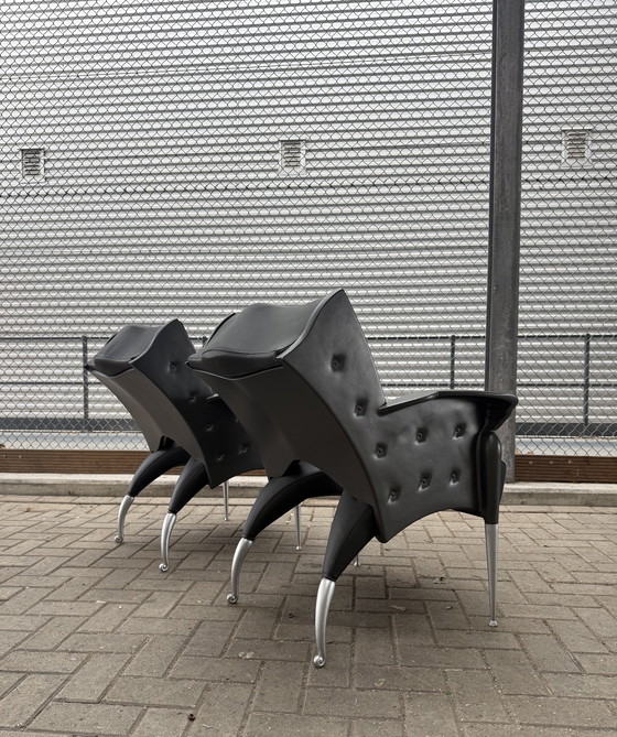 Image 1 of 2x poltrone lounge Bořek Šípek Maletak per Maletti, anni '90