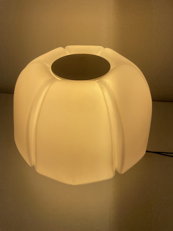 Image 1 of vintage “Lotus” bloem plafond of wandlamp, Glashütte Limburg 