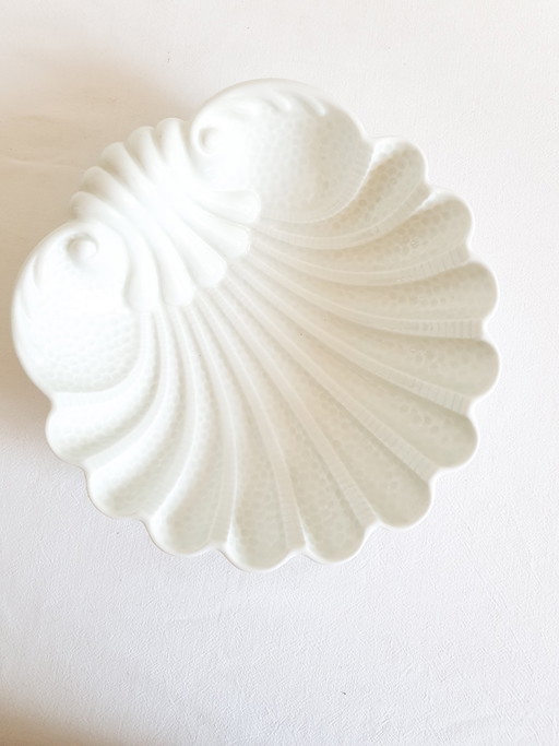 Vintage porseleinen kom in de vorm van een schelp – tafelaccessoires, Porcelain
