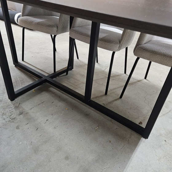 Tavolo da pranzo Keijser&Co con 6 sedie Kartell, Keijser & Co, Set da pranzo, Metallo, Tessile, Nero (foto 9 di 9)