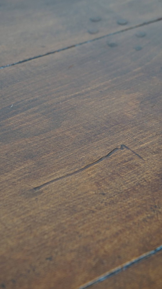 Image 1 of Antique French fruitwood coffee table with 5 drawers