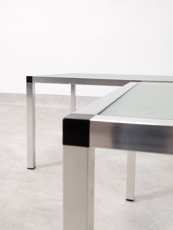 Image 1 of Tables d'appoint vintage - aluminium et verre