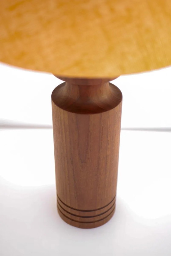 Image 1 of Large mid-century modern Danish teak table lamp