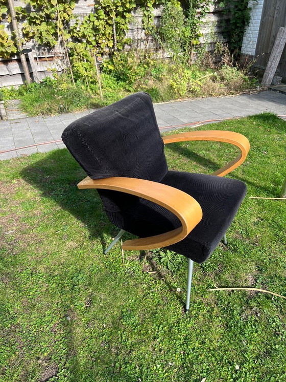 Image 1 of Harvink fauteuil zwarte ribstof