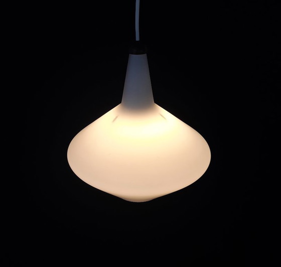 Image 1 of Vintage milk glass pendant lamp, mcm lamp, minimalist hall lamp