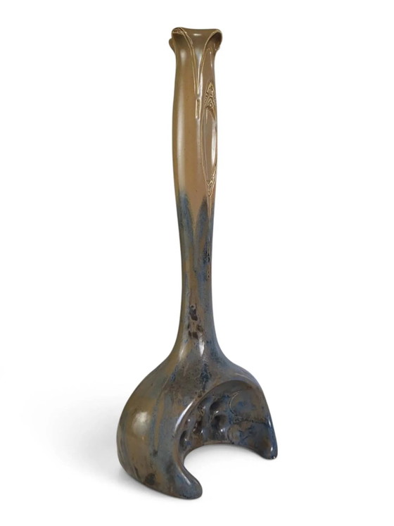 Art Nouveau vase in flamed glazed stoneware — Pierrefonds – Porcelain (photo 2 of 15)