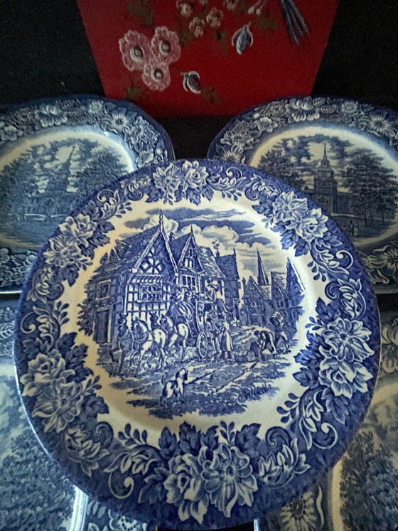 Liberty Blue vintage Plates Staffordshire Ironstone, Crockery, Ceramic (photo 8 of 15)