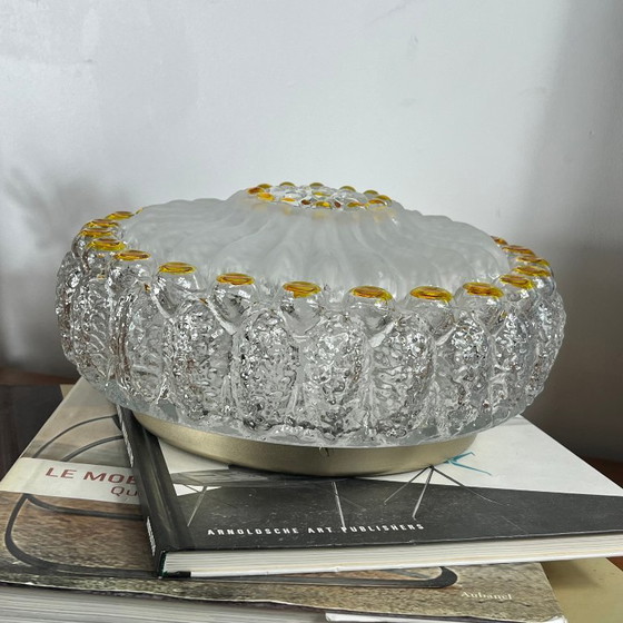 Round Glass Wall or Ceiling Light, Murano or Limburg Type – Glashütte Limburg, Wall lights (photo 3 of 10)