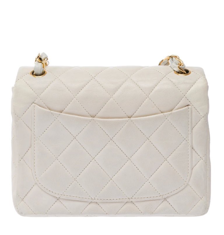 Sac CHANEL Timeless/Classique en Cuir Blanc - 103455 Precio de
