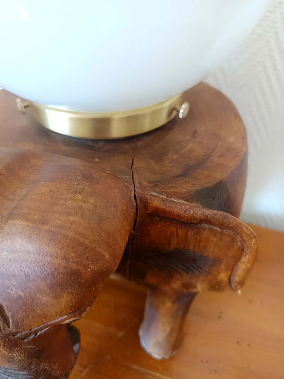 Image 1 of Elephant and opaline lamp