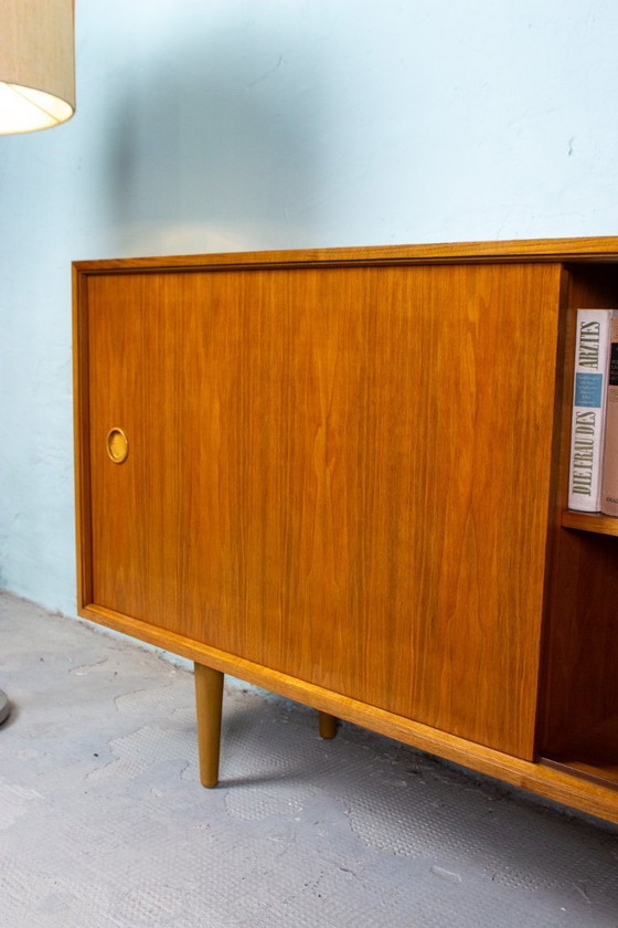 Image 1 of Vintage sideboard chest of drawers shelf teak nut mid century 60s