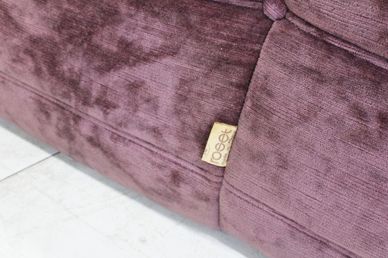Image 1 of Vintage Togo 2 Sitzer Sofa lila Samt ligne roset Michel Ducaroy