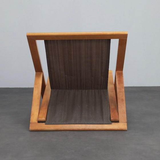 Image 1 of Modernist Folding Lounge Chair with Wooden Frame, 1970s