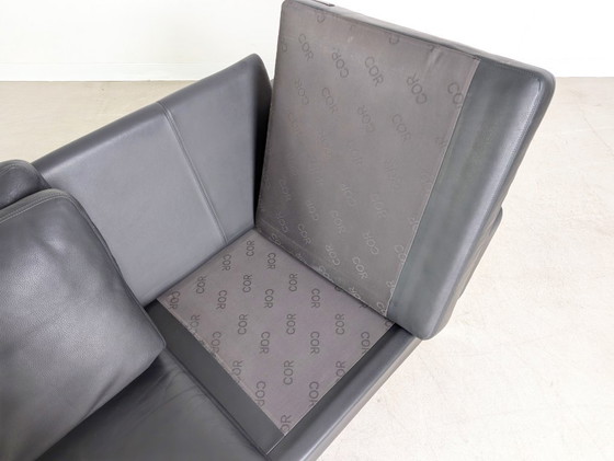 Image 1 of Sofá de dos plazas COR Conseta original, sofá de diseño, piel, negro