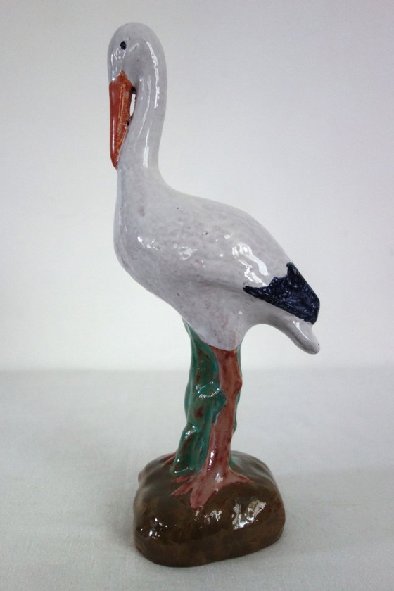 Image 1 of Vintage ceramic stork from the 1950s/60s