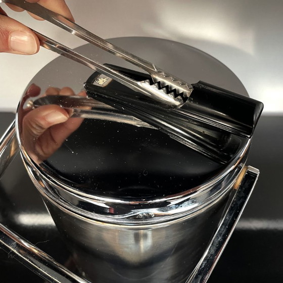 Image 1 of Elephant Vintage 1970s Japan Stainless Steel Ice Bucket with Tongs