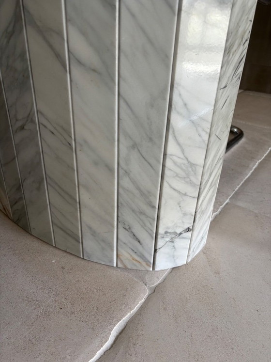 Image 1 of Carrara Marmer eettafel ovaal 180 cm lang