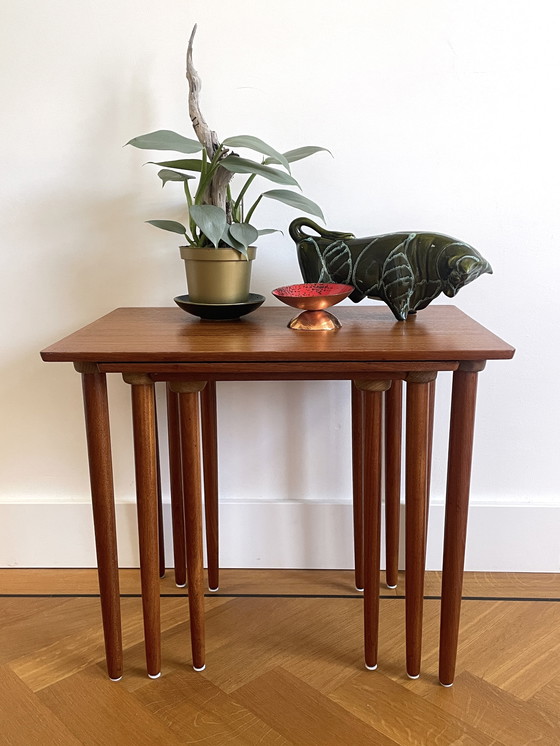 Image 1 of 60s Trio of Elegant Side Tables by Bramin, Denmark