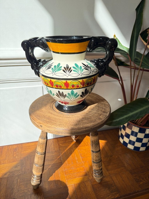 Quimper Keramikvase – handbemalte Dekoration