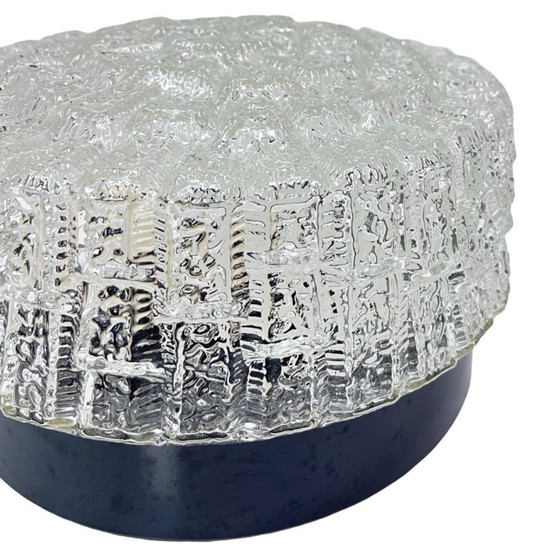 Image 1 of Nouveau plafonnier Hustadt Leuchten, bakélite et verre glacé, Allemagne années 1960/70.
