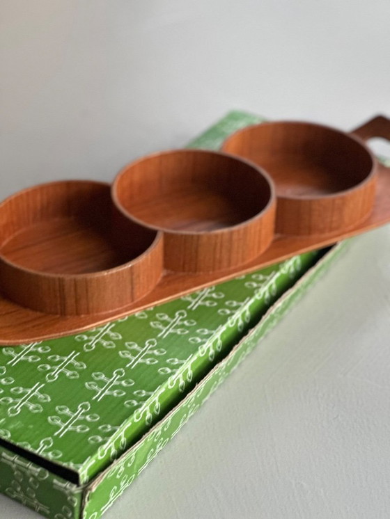 Image 1 of Design dienblad - zeldzaamheid - Deens - teakhout - jaren 60 - Mid-Century - Bauhaus - Deens