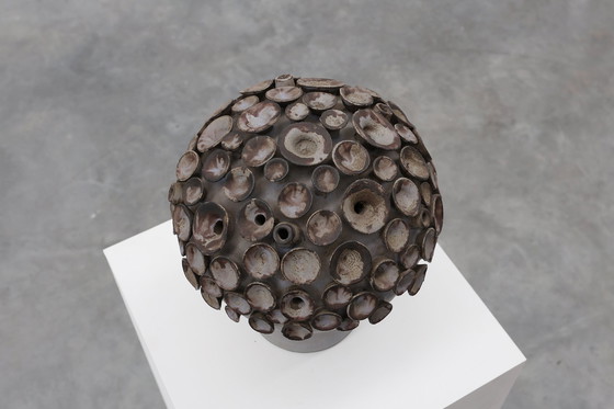 Image 1 of Sculpture "champignon" en céramique organique signée EL, Belgique années 1960