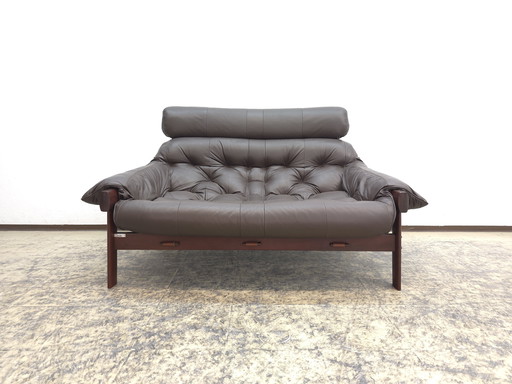 Percival Lafer Mp 41 two-seater designer sofa leather sofa couch vintage brutalism