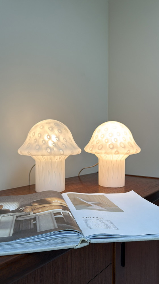Image 1 of Peill & Putzler mushroom table lamps from the 1970s