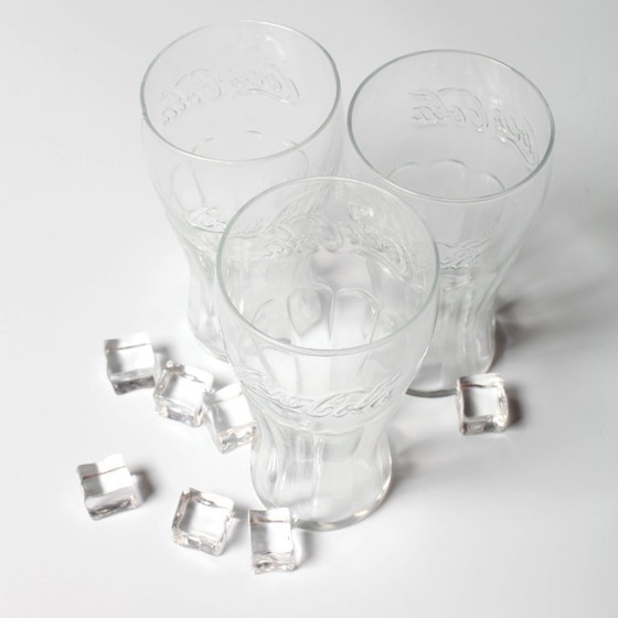 Lot de 3 verres Coca-Cola vintage classiques transparents 500 ml / années 1990 – Verres et carafes, Glass (photo 3 of 6)