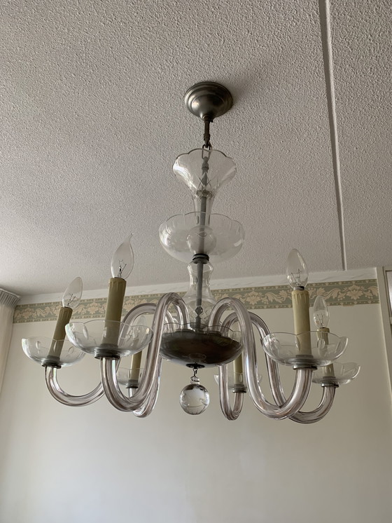 Image 1 of Kroonluchter geperst kristal rond 1920