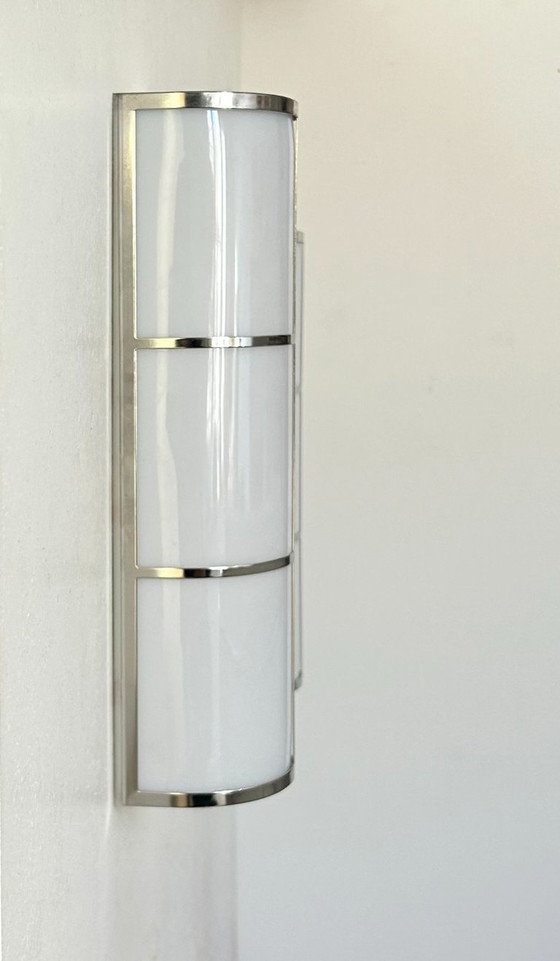 Image 1 of Coppia di applique vintage, cromate e plexiglas, Francia, 1980