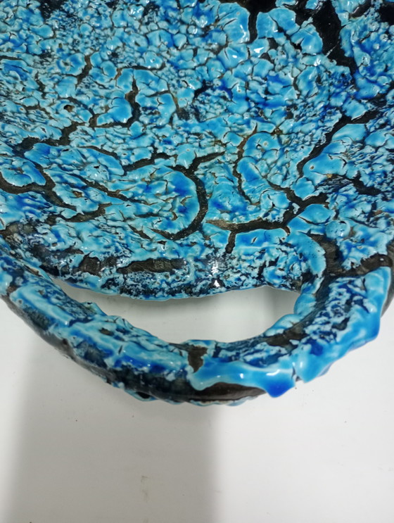 Image 1 of Grande ciotola turchese in lava vintage