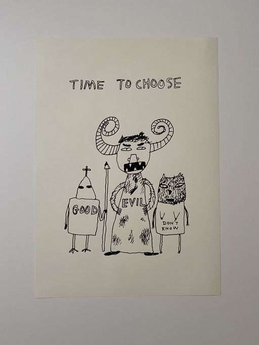 Impresión "Tiempo de elegir" de Davit Shrigley, de POW Gallery