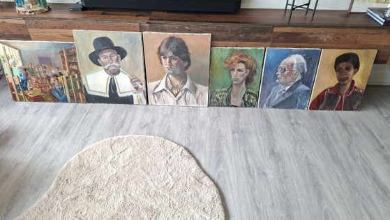 Image 1 of Decorative paintings (Gert van de Geest style) - Set of 6