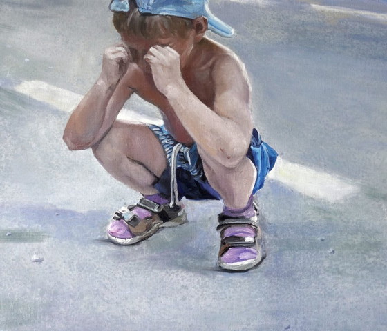 Original Ölgemälde Zeitgenössische Kunst Symbolismus Figurativ Gestohlener Sommer – Gemälde & Zeichnungen (photo 6 of 7)