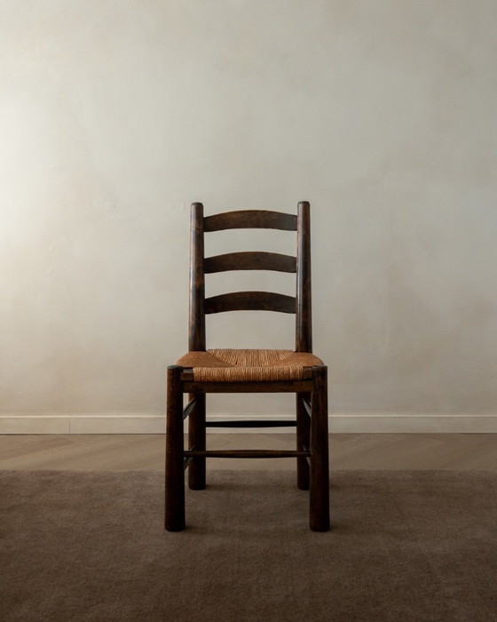 Image 1 of Vintage Franse brutalistische eetkamerstoelen van Georges Robert, jaren 1950, set van 6