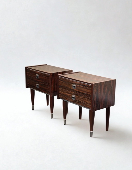Set Palissander Vintage Midcentury Nachtkastjes