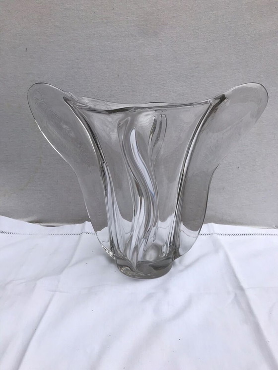 Image 1 of Vaso Ancien Forme Coupe Cristal Trasparente Design Vintage #D389