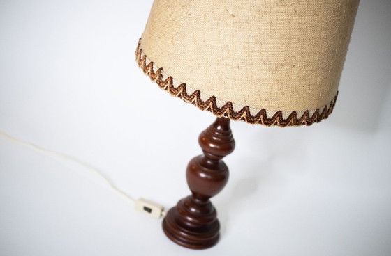 Image 1 of Lampadaire vintage avec pied en bois