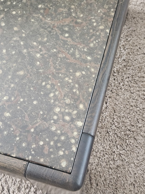 Beautiful Rolf Benz Coffee Table Fossil Marble from 1977 – Stone, Wood (photo 7 of 15)